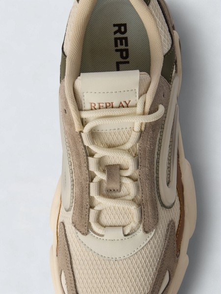 REPLAY Sneaker παπούτσι GMSIQ.003.C001T 0818 Πολύχρωμο - Λευκό-Γκρι-Λαδί REPLAY - 4