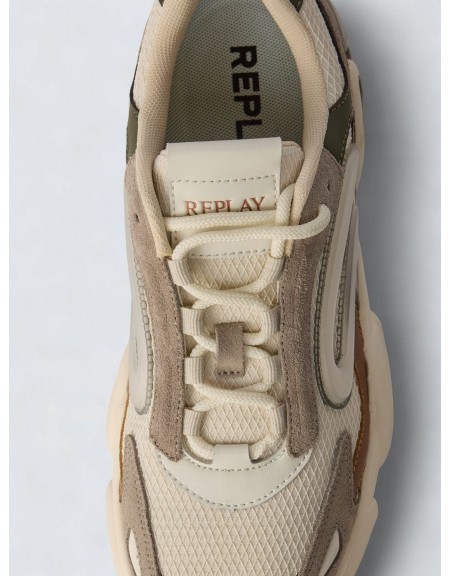 REPLAY Sneaker shoe GMSIQ.003.C001T 0818 Multicolor - White-Grey-Olive REPLAY - 4