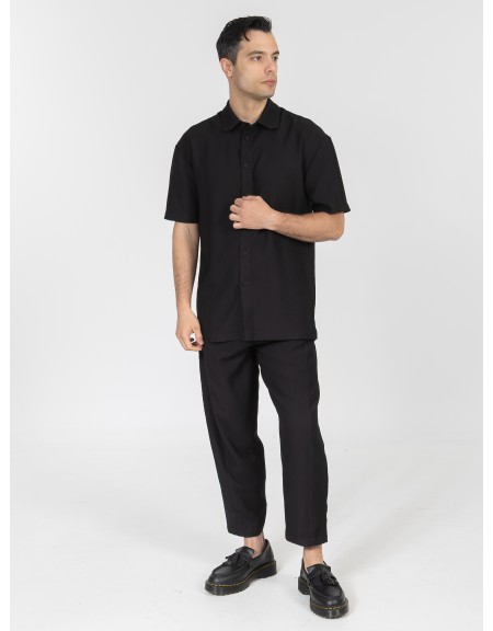 NINETEEN Short sleeve shirt K26-1060 Black NINETEEN - 4