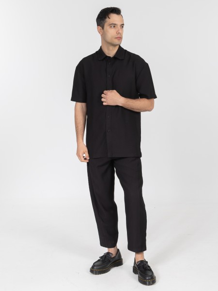 NINETEEN Short sleeve shirt K26-1060 Black NINETEEN - 7