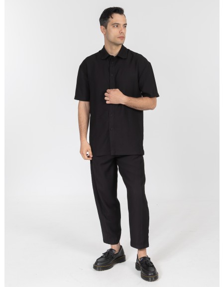 NINETEEN Short sleeve shirt K26-1060 Black NINETEEN - 7