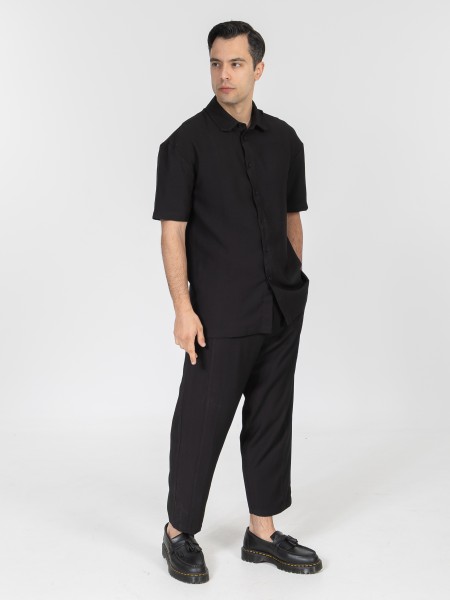 NINETEEN Short sleeve shirt K26-1060 Black NINETEEN - 5