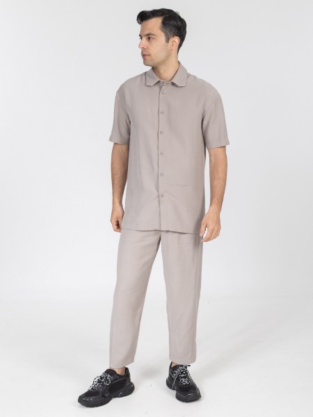 NINETEEN Short sleeve shirt K26-1060 Gray NINETEEN - 4