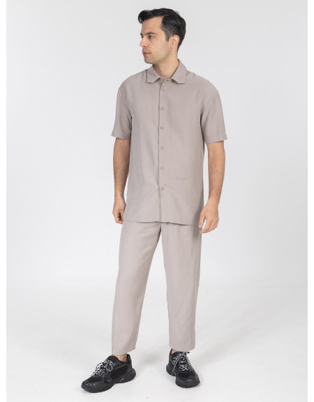 NINETEEN Short sleeve shirt K26-1060 Gray NINETEEN - 4