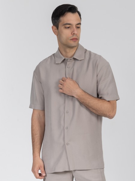 NINETEEN Short sleeve shirt K26-1060 Gray NINETEEN - 1