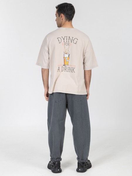 NINETEEN T-shirt K26-1081 Μπεζ NINETEEN - 6