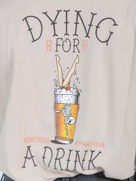 NINETEEN T-shirt K26-1081 Μπεζ NINETEEN - 3