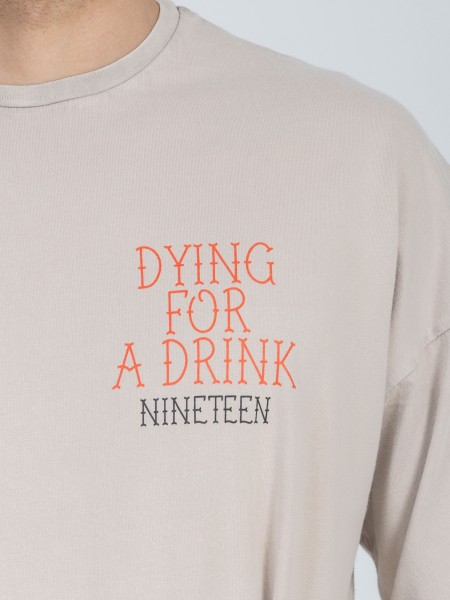 NINETEEN T-shirt K26-1081 Μπεζ NINETEEN - 4