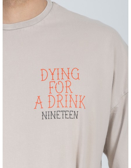 NINETEEN T-shirt K26-1081 Μπεζ NINETEEN - 4