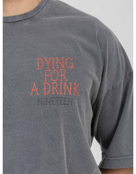 NINETEEN T-shirt K26-1081 Γκρι - Ανθρακί NINETEEN - 3