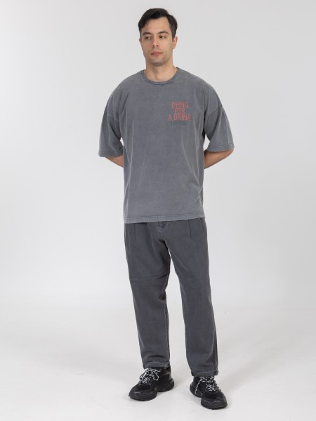NINETEEN T-shirt K26-1081 Γκρι - Ανθρακί NINETEEN - 4