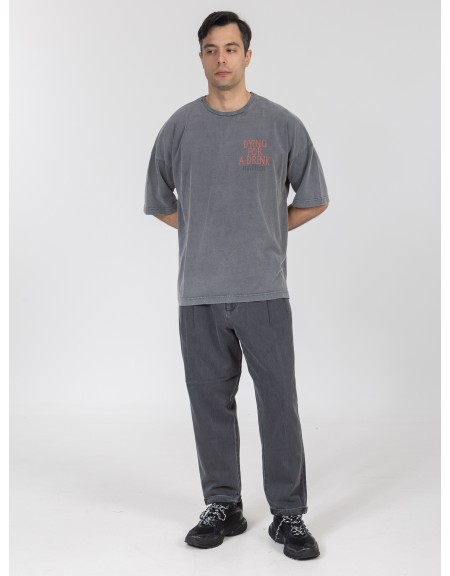 NINETEEN T-shirt K26-1081 Γκρι - Ανθρακί NINETEEN - 4
