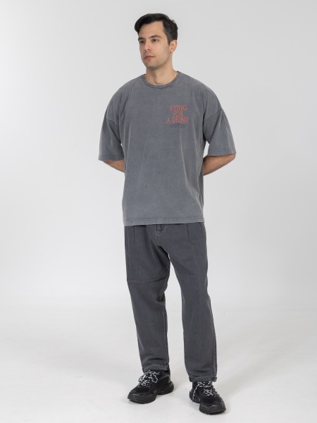 NINETEEN T-shirt K26-1081 Γκρι - Ανθρακί NINETEEN - 6