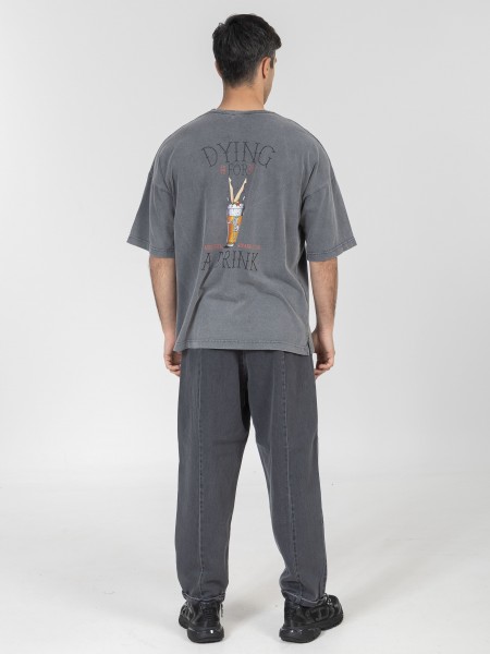 NINETEEN T-shirt K26-1081 Γκρι - Ανθρακί NINETEEN - 5