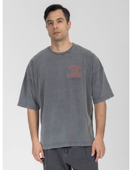 NINETEEN T-shirt K26-1081 Γκρι - Ανθρακί NINETEEN - 7