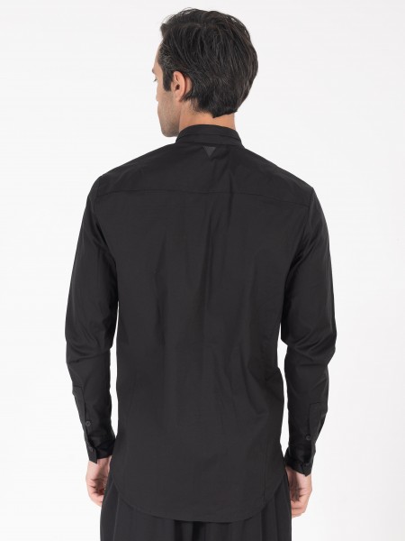 NINETEEN Mao Shirt K26-1085 Black NINETEEN - 1