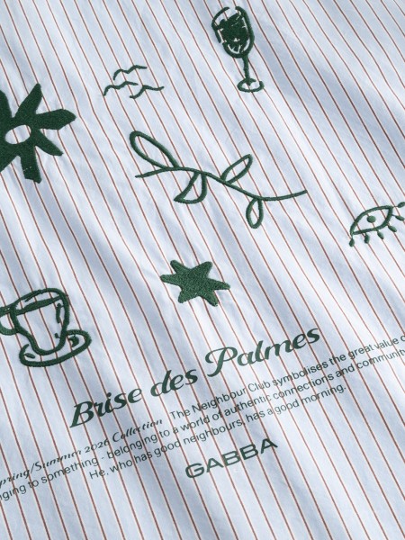 GABBA Short-sleeved striped shirt JENS OVER BISI SS Light blue - Brown GABBA - 6