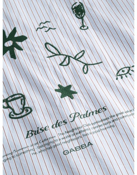 GABBA Short-sleeved striped shirt JENS OVER BISI SS Light blue - Brown GABBA - 6
