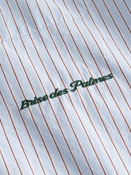 GABBA Short-sleeved striped shirt JENS OVER BISI SS Light blue - Brown GABBA - 7
