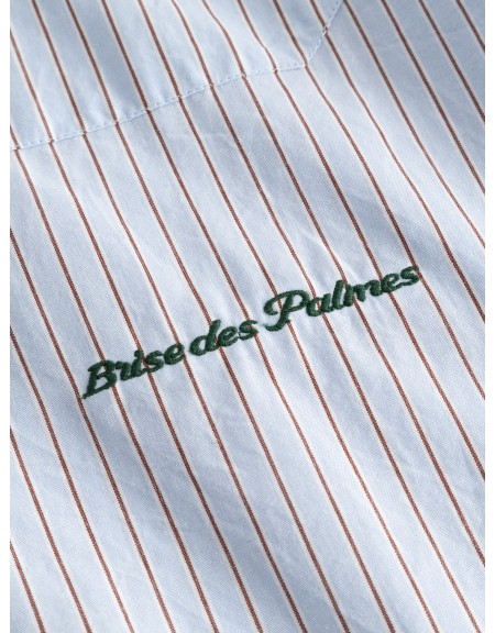 GABBA Πουκάμισο κοντομάνικο ριγέ JENS OVER BISI SS Γαλάζιο - Καφέ GABBA - 7