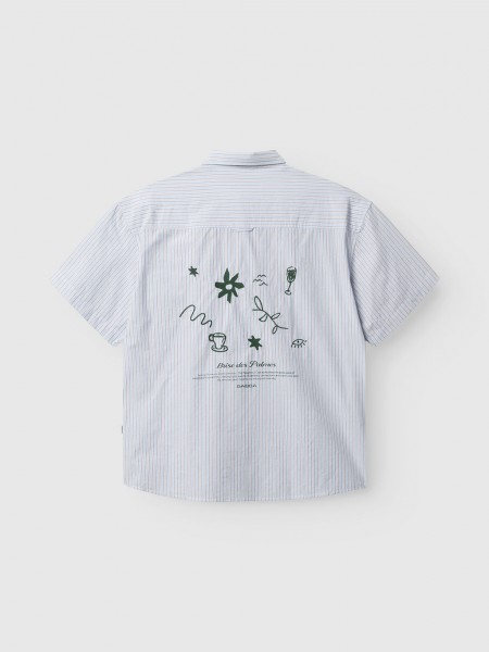 GABBA Short-sleeved striped shirt JENS OVER BISI SS Light blue - Brown GABBA - 8