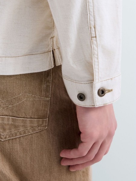 REPLAY Πουκάμισο - Jacket MV864E.000.238 07A Μπεζ REPLAY - 4