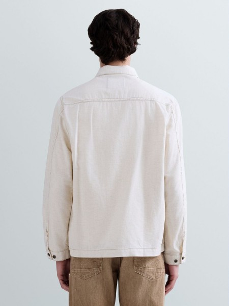 REPLAY Πουκάμισο - Jacket MV864E.000.238 07A Μπεζ REPLAY - 6