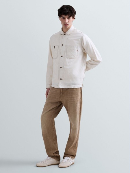 REPLAY Πουκάμισο - Jacket MV864E.000.238 07A Μπεζ REPLAY - 7