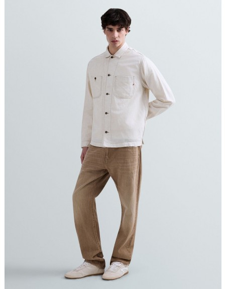 REPLAY Πουκάμισο - Jacket MV864E.000.238 07A Μπεζ REPLAY - 7