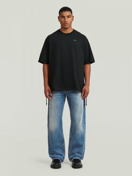 G-STAR RAW T-shirt D28697-E385-6484 WOVEN MIX LOOSE R T Μαύρο G-STAR RAW - 3