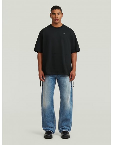 G-STAR RAW T-shirt D28697-E385-6484 WOVEN MIX LOOSE R T Μαύρο G-STAR RAW - 3