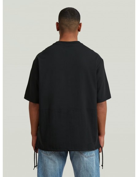 G-STAR RAW T-shirt D28697-E385-6484 WOVEN MIX LOOSE R T Μαύρο G-STAR RAW - 5