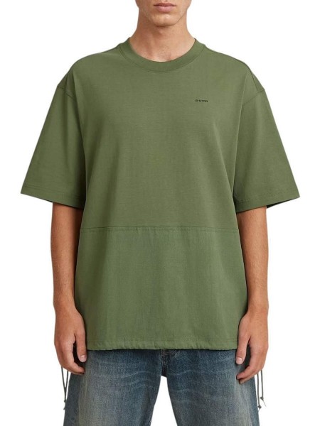 G-STAR RAW T-shirt D28697-E385-H871 WOVEN MIX LOOSE R T Λαδί G-STAR RAW - 1