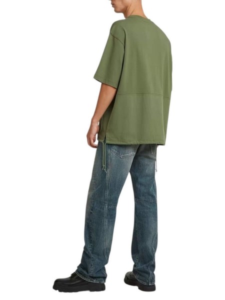 G-STAR RAW T-shirt D28697-E385-H871 WOVEN MIX LOOSE R T Λαδί G-STAR RAW - 4