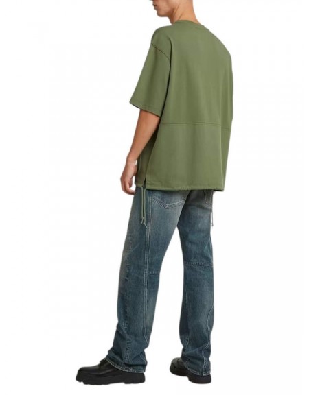 G-STAR RAW T-shirt D28697-E385-H871 WOVEN MIX LOOSE R T Λαδί G-STAR RAW - 4