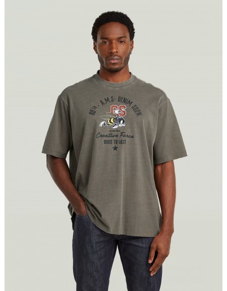 G-STAR RAW T-shirt D29297-E401-C982 FRONT GR ANGRY BEE LOOSE R T Grey - Olive G-STAR RAW - 1