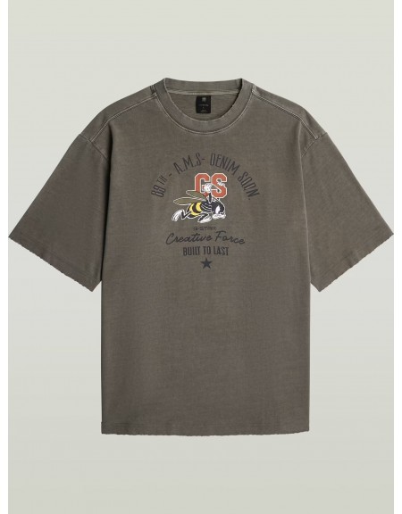 G-STAR RAW T-shirt D29297-E401-C982 FRONT GR ANGRY BEE LOOSE R T Grey - Olive G-STAR RAW - 7