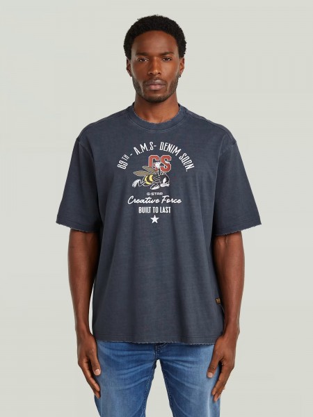 G-STAR RAW T-shirt D29297-E401-D418 FRONT GR ANGRY BEE LOOSE R T Blue G-STAR RAW - 1