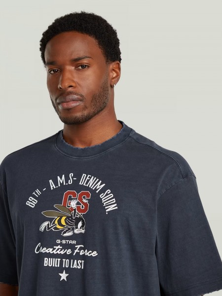 G-STAR RAW T-shirt D29297-E401-D418 FRONT GR ANGRY BEE LOOSE R T Blue G-STAR RAW - 2