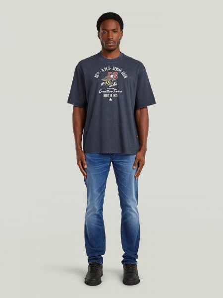 G-STAR RAW T-shirt D29297-E401-D418 FRONT GR ANGRY BEE LOOSE R T Μπλε G-STAR RAW - 4