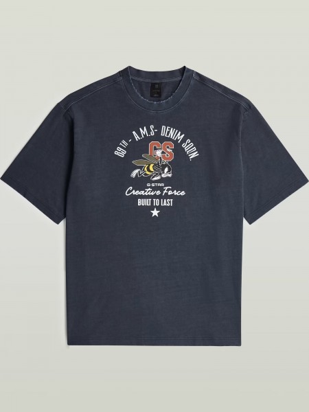 G-STAR RAW T-shirt D29297-E401-D418 FRONT GR ANGRY BEE LOOSE R T Blue G-STAR RAW - 7