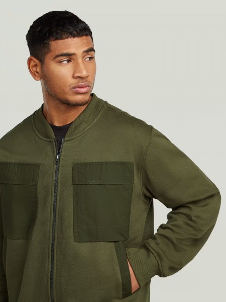 G-STAR RAW Ζακέτα φούτερ D28824-E553-B230 WOVEN MIX SW Λαδί G-STAR RAW - 2