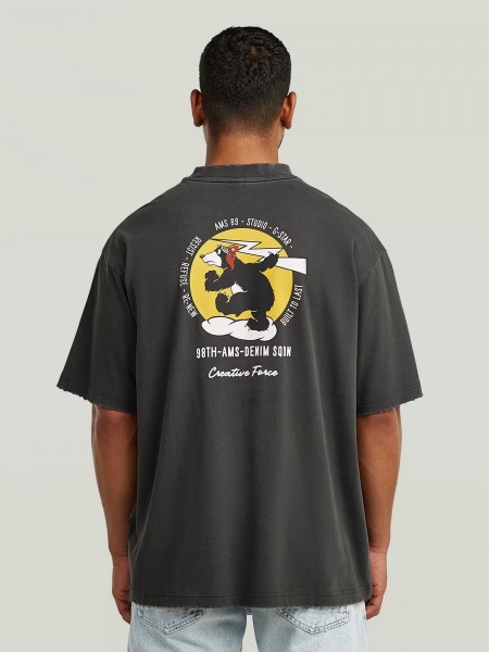 G-STAR RAW T-shirt D28605-E401-B564 BACK GR LOOSE R T Anthracite G-STAR RAW - 4