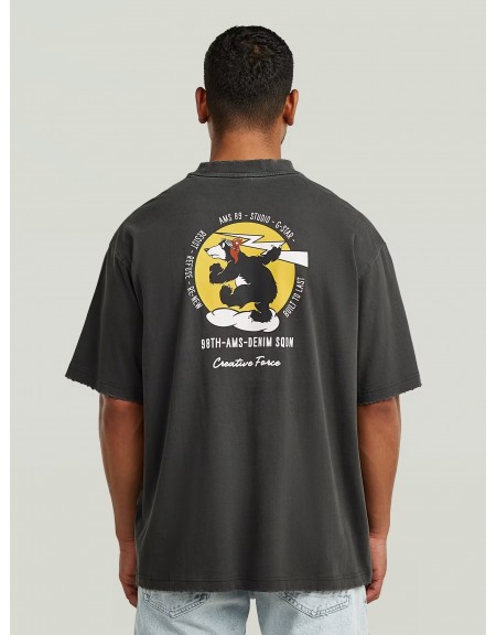 G-STAR RAW T-shirt D28605-E401-B564 BACK GR LOOSE R T Ανθρακί G-STAR RAW - 4