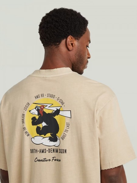 G-STAR RAW T-shirt D28605-E401-H970 BACK GR LOOSE R T Μπεζ G-STAR RAW - 1