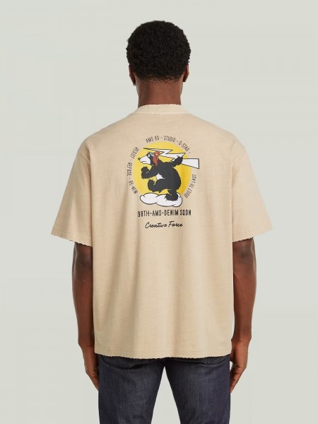 G-STAR RAW T-shirt D28605-E401-H970 BACK GR LOOSE R T Beige G-STAR RAW - 4