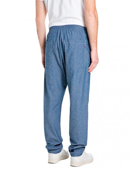 REPLAY Linen pants M9044.000.248 07A Blue REPLAY - 3