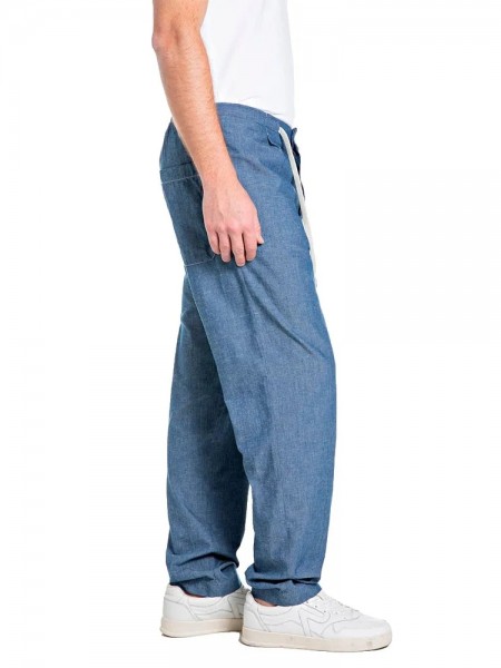 REPLAY Linen pants M9044.000.248 07A Blue REPLAY - 4