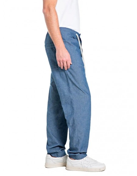 REPLAY Linen pants M9044.000.248 07A Blue REPLAY - 4