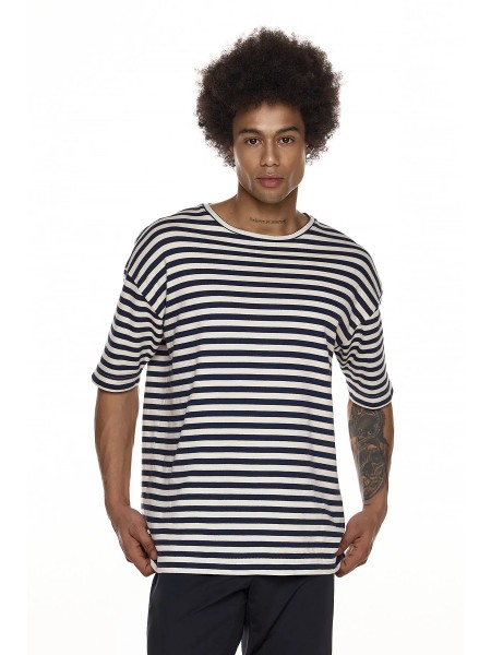 DIVERSE T-shirt sailor 26047-281-418 Beige - Blue  - 1
